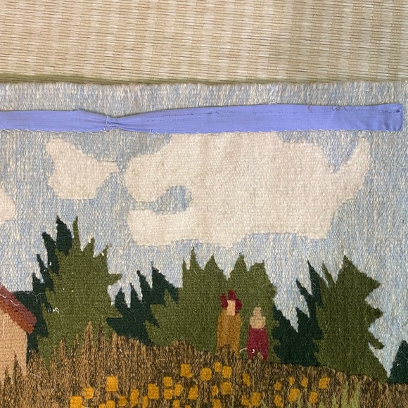 Wall Tapestry Field With Flowers Limited Edition Woolen La Mère Made In India - Picture 10 of 11